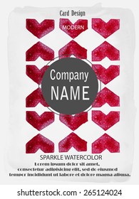 Watercolor glamour shiny background. Vector Poster Template. Creative Abstract Background for Business Cards, Documents, Flyers and Placards.