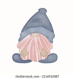 Watercolor Gnome Greeting Card Vector Illustration Sticker