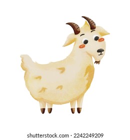 Watercolor Goat Farm Animals Graphics