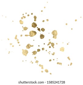 Watercolor Gold Drop Splash Vector Hand Drawn Design