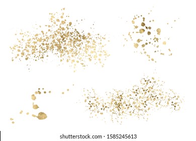 Watercolor gold Drop Splash Vector Hand drawn design