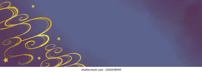 Watercolor and Gold Night Sky Background