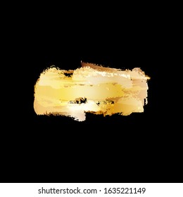 Watercolor Golden smear of paint on a black background