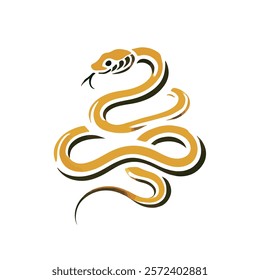 watercolor Golden Snake Pattern, 2025 Year of the Snake Decoration, 12 Zodiac Signs of the Snake, Chinese Year of the Snake, New Year, Lunar New Year	
