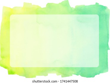 watercolor gradation frame , background , yellow green