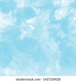 watercolor gradient background blue cloud or sea eps vector background, hand drawn water color, hand painted abstract design, vector illustration