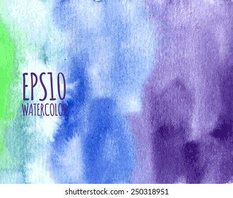 Watercolor gradient colorful abstract background in green, blue and purple colors.