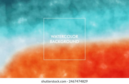 Watercolor Gradient mesh abstract blur texture background  with pastel, orange, white, blue color