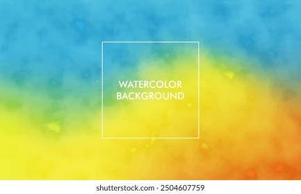 Watercolor Gradient mesh abstract blur texture background with blue, orange, yellow, pastel color