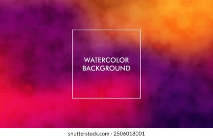 Watercolor Gradient mesh abstract blur texture background with purple, yellow, red, pink, pastel color