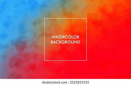 Watercolor Gradient mesh abstract blur texture background with blue, orange, yellow, red, pastel, color