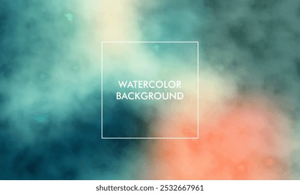 Watercolor Gradient mesh abstract blur texture background with blue, green, cream, white, pastel color