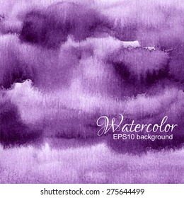 Watercolor gradient striped background in violet, purple and magenta colors. Vector illustration EPS10.