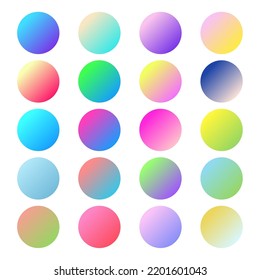 Watercolor gradients set. Colorful circle watercolor backgrounds. Vector background.