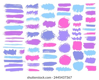 Paquete de Vector de pincelada de graffiti de acuarela. Formas envejecidas con rayas de tinta aisladas. Paquete de fondo de Anuncio de Web de punto de goteo. Diseño de tornillos de aceite Daub.