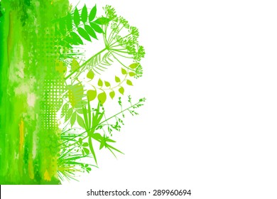 Watercolor grass. Vector