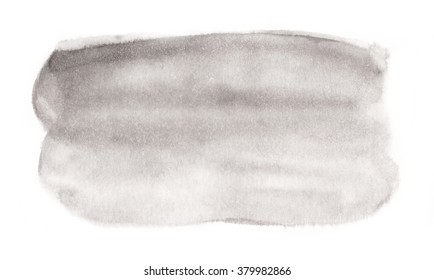 Watercolor grays blank rounded rectangle shape on white background