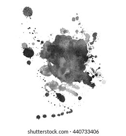 Watercolor grayscale backgrounds. Vector illustration.
