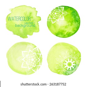 Watercolor green background