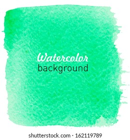 Water-color green background. Vector illustration