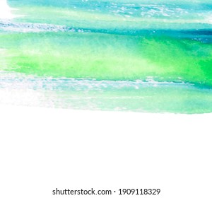 Watercolor green color vector paper textue striped line background design. Grunge scribble wallpaper, abstract hand drawn card, cover