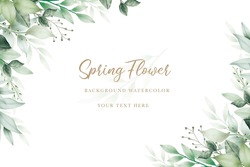  Watercolor Green Leaves Background Design  