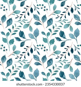 Watercolor green leaves seamless pattern for background, fabric, textile, fashion, wallpaper, wedding, banner, sticker, decoration etc.