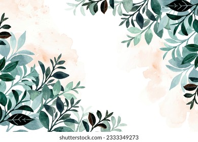 Watercolor green leaves for wedding, birthday, card, background, invitation, wallpaper, sticker, decoration etc.