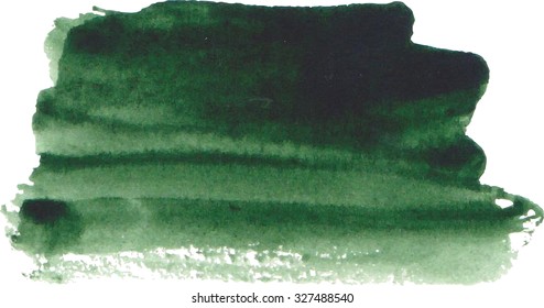Watercolor green spot, vector