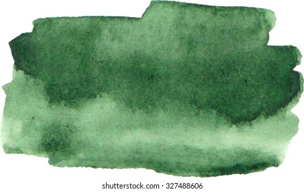 Watercolor green spot, vector