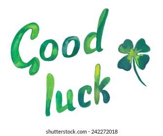 Watercolor green text