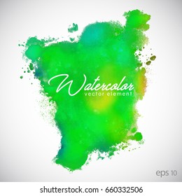 Watercolor Green Vector Element For Text Background