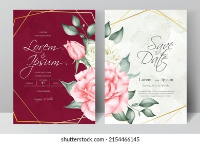 Watercolor and Greenery Wedding Invitation stationery