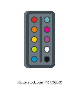 Watercolor in grey box icon in flat style on a white background