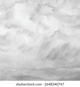 Watercolor grey sky with clouds element for sale banners, posters, labels, wallpaper, scrapbooking, birthday party decorations, invitations card, printing labels, greeting cards, background et