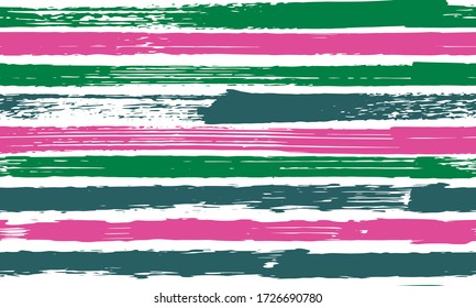 Watercolor grunge brush stroke stripes lines vector seamless pattern. Endless handmade background ornament. Ink texture watercolor paintbrush stripes wallpaper design. Geometric pattern.