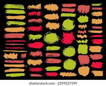 Conjunto de vectores de daub de grifo de color de agua. Formas retro de barrido de manchas de tinta a mano libre. Paquete de silueta de banner para la venta al contado de goteo. Diseño de manchas acuáticas de pincel.