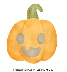 watercolor halloween set of isolated. Orange and Purple Halloween Object. Cute Ghost .  happy halloween vector illustration
