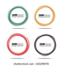 Watercolor hand draw circles. Eps10 vector for your design