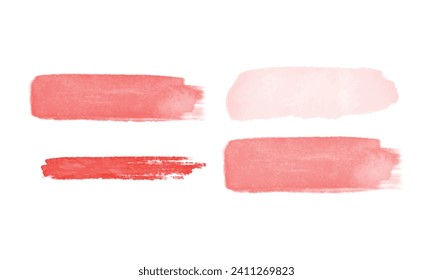 Watercolor hand draw stroke set design vector.