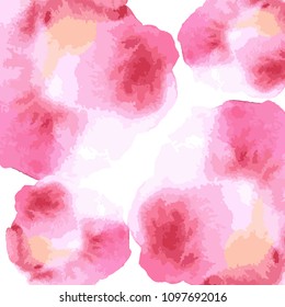 Watercolor hand draw vector background. Colorful red rose pink and white artistic wallaper 