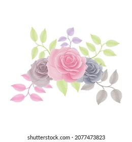 Watercolor hand drawing floral design 