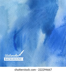 Watercolor hand drawn background. Abstract vector hand-drawn watercolor background. Colorful template. There is blank place for your text. EPS 10.