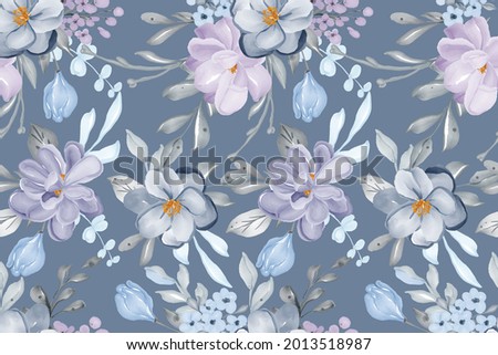 watercolor hand drawn background seamless pattern flower lilac