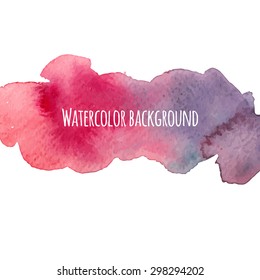 Watercolor hand drawn background. Splash of colors for modern bright design. Vector artistic abstract template