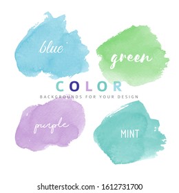 Watercolor hand drawn backgrounds for design