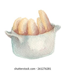 Watercolor hand drawn biscotti. Vector eps10