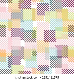 Watercolor hand drawn blue rectangles, squares texture.  Abstract vector hand drawn background.