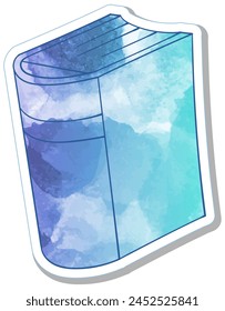 watercolor hand drawn book sticker