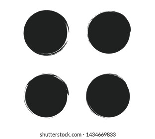 watercolor hand drawn circle brush backgrounds vector illustration on background